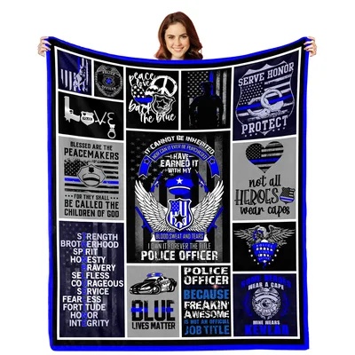 Police Officer Pride Thin Blanket Celebrating Service and Values