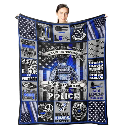 Police Officer Thin Blue Blanket: Earned Title Design