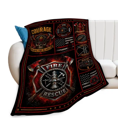 Fire Rescue Blanket: Courage and Honor Design for First Responders