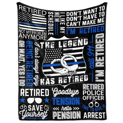 Retired Police Officer Humor Blanket Features The Legend Has