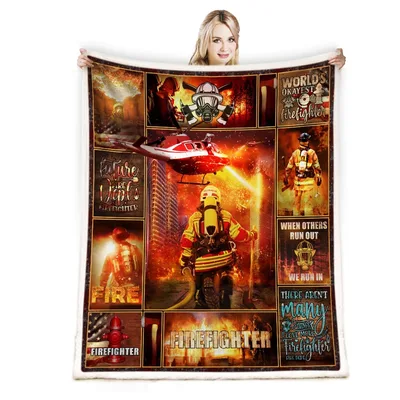 Firefighter Helicopter Fire Blanket Celebrating First Responders