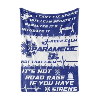 Paramedic Humor Blue Ems Blanket featuring EMS jokes