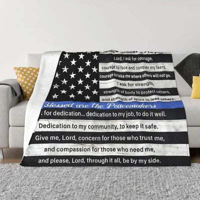 Police Officer Prayer Blanket: Courage and Strength Design