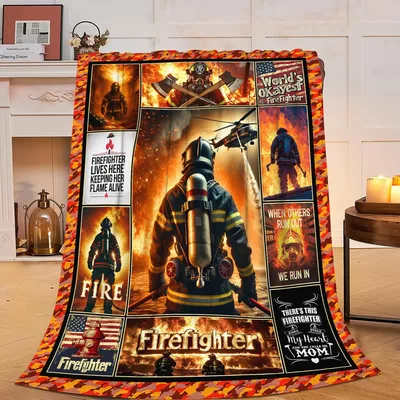 Firefighter Fire Rescue Collage Blanket Celebrating Her Flame