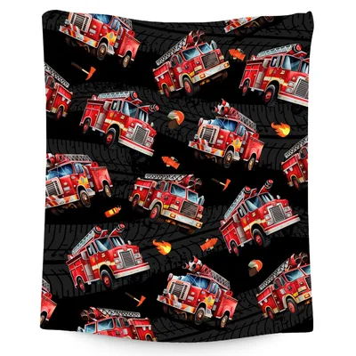 Red Fire Truck Pattern Blanket No. 2