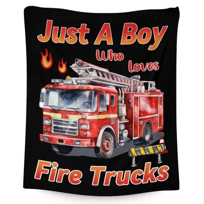Just a Boy Who Loves Fire Blanket: Red Truck Design
