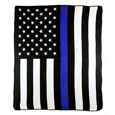 Thin Blue Line American Flag Blanket: Support for First Responders