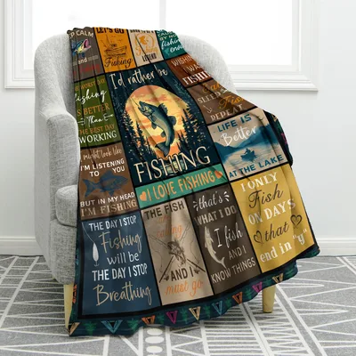 keep Calm and go Fishing Blanket for Angler Enthusiasts