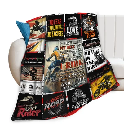 I Ride Dirt Bike Blanket: A Collage of Off-Road Passion and Freedom