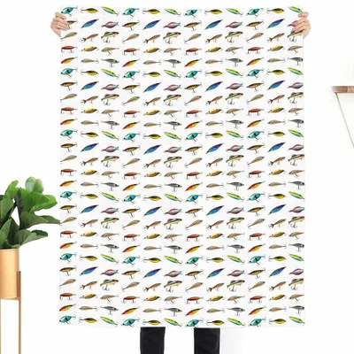 Fishing Lures Pattern Blanket: A Catch of Colorful Hooks for Anglers