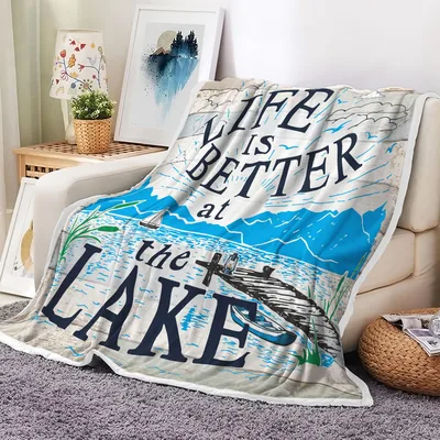 Lake Cabin Pier Blanket: Life is Better at the Lake Design