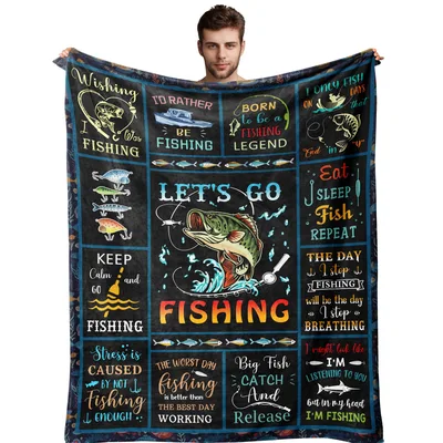 Fishing Humor Bass Blanket: Let's Go Fishing Design for Anglers