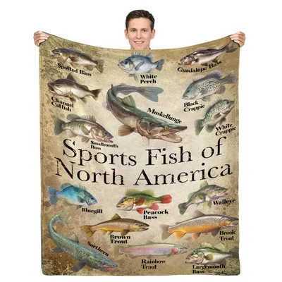 North American Fish Chart Blanket: Sports Fish Identification Guide