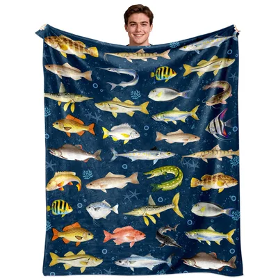 Assorted Fish Species Blanket: A Diverse Collection of Marine Life