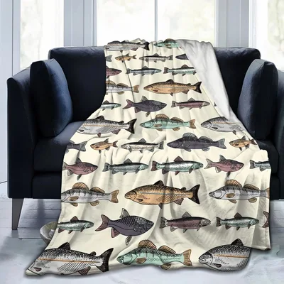 Vintage Fish Pattern Blanket: A Classic Angler Design
