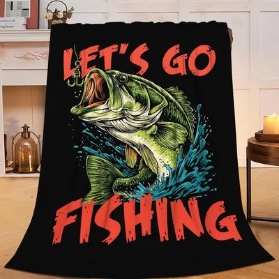 Largemouth Bass Fishing Blanket: Let's Go Fishing Design