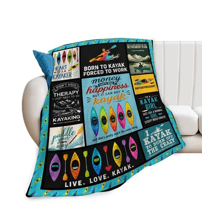 Kayaking Sports Collage Blanket for Paddling Enthusiasts