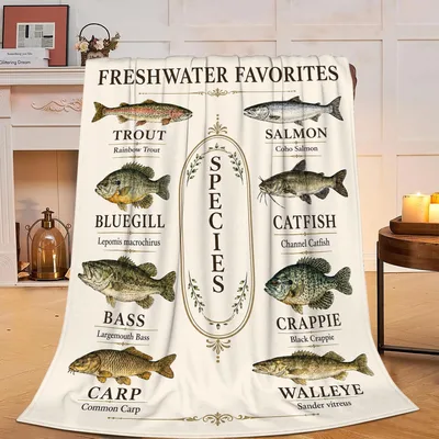 Freshwater Fish Species Fishing Blanket