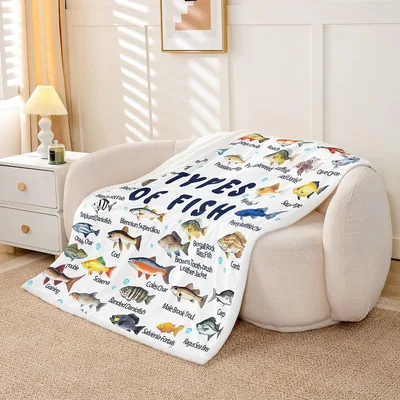 Fish Species Guide Blanket: Types of Fish Chart for Anglers