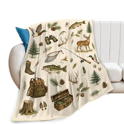 Vintage Hunting and Fishing Blanket