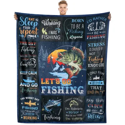 Fishing Quotes Bass Blanket for Anglers Who Love the Catch