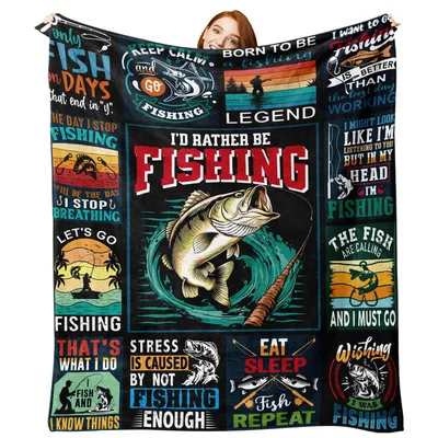 Fishing Legend Bass Collage Blanket for Anglers Who Love the Water