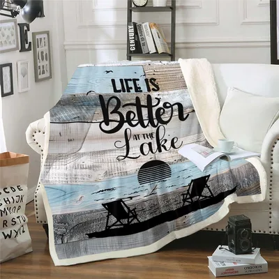 Lake House Decor Blanket: Life Is Better At The Lake Print