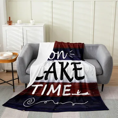 On Lake Time Lake Blanket: Rustic Fishing Home Decor