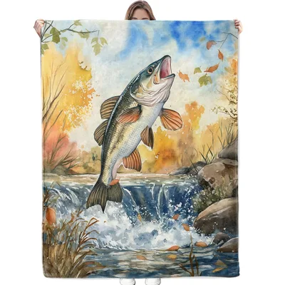 Leaping Bass Over Autumn Blanket