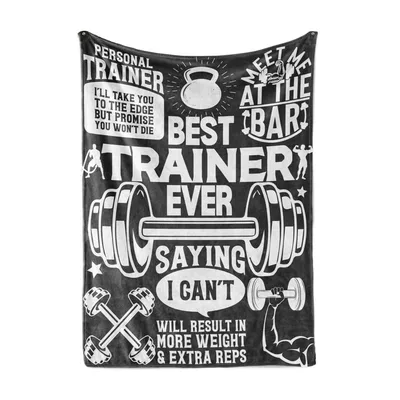 Personal Blanket Best Trainer Ever Gym Humor Design for Lifting