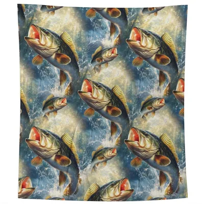 Leaping Largemouth Bass Pattern Blanket for Anglers