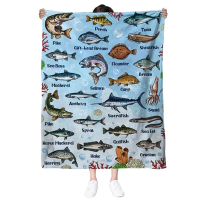 Freshwater and Saltwater Fish Blanket: A Chart of Aquatic Life