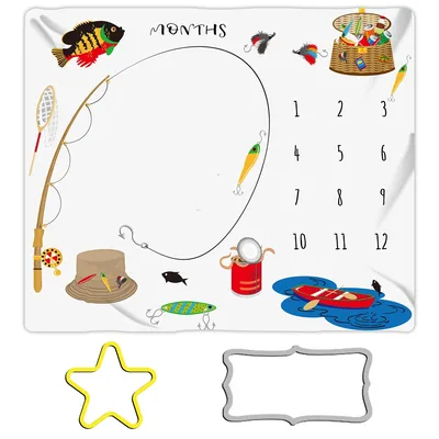 Fishing Monthly Milestone Chart Blanket for New Angler Parents