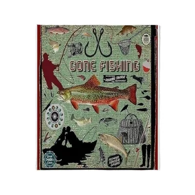 Gone Fishing Fish Pattern Blanket: Vintage Tackle and Trout Design