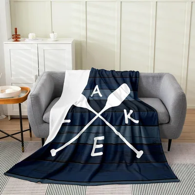 Lake Oars with Letters Blanket: Nautical Design for Boaters