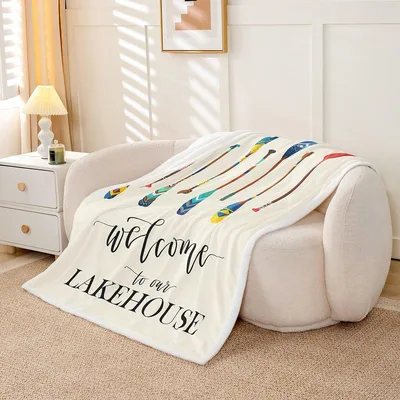 Welcome to Our Lakehouse Blanket: Paddle Design for Cabin Living