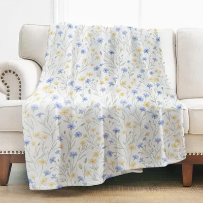 Wildflower Meadow Blanket: Watercolor Floral Throw for Nature Lovers