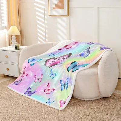 Rainbow Butterfly Blanket: A Colorful Winged Design for Cozy Days
