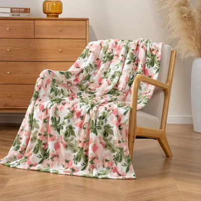 Peony Print Blanket: Soft Pink Floral Throw for Cozy Living Spaces