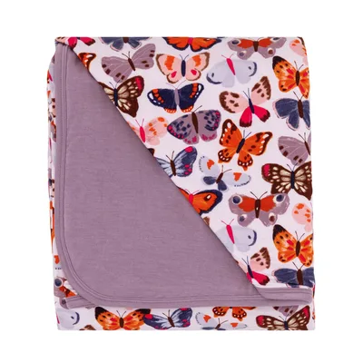 Butterfly Pattern Blanket featuring a vibrant mix of orange
