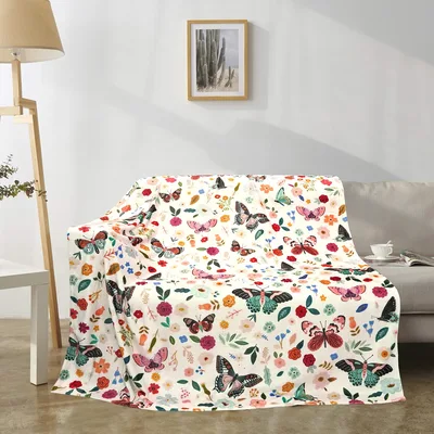Butterflies and Wildflowers Pattern Blanket: A Nature-Inspired Throw