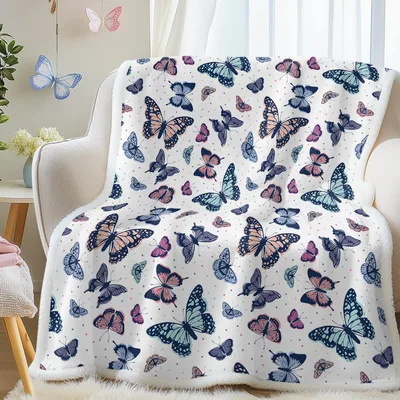Colorful Butterfly Pattern Blanket for Garden Lovers