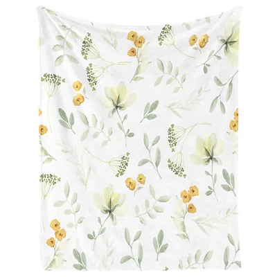 Watercolor Floral Pattern Blanket