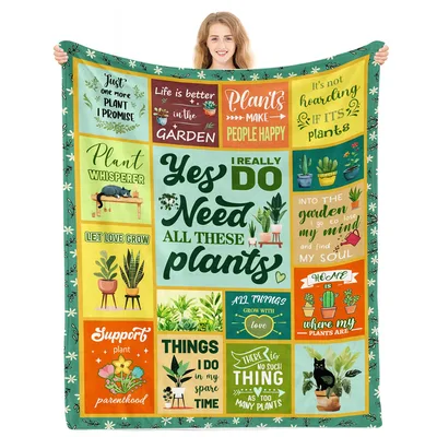 Plant Lover Gardening Houseplants Blanket for Indoor Gardeners