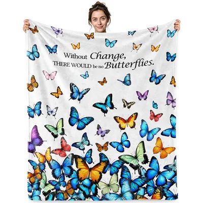 Colorful Butterflies Inspirational Blanket: A Message of Growth