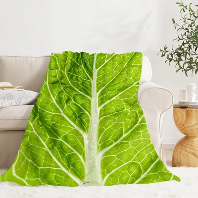 Green Leaf Blanket: Giant Cabbage Vein Design for Garden Lovers