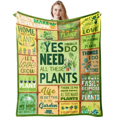 Plant Lover's Patchwork Garden Blanket for Houseplant Addicts