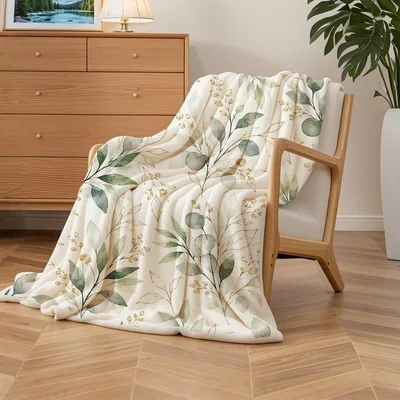 Eucalyptus Leaves Botanical Blanket for Nature Lovers