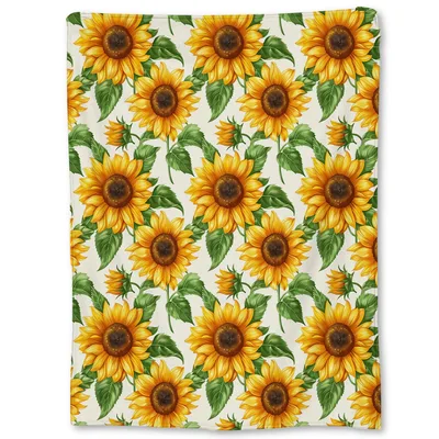 Sunflower Pattern Print Blanket: Bright Floral Design for Cozy Days