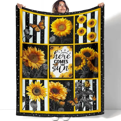 Sunflower Butterfly Blanket: Here Comes The Sun Floral Design